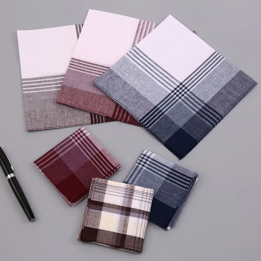 3 paczki unisex chusteczek w kratę z czystej bawełny, cienkie, wygodne, miękkie i wycierające pot chusteczki do nosa, artykuły na sezon ślubny, ręczniki do spodni z klapką do garnituru