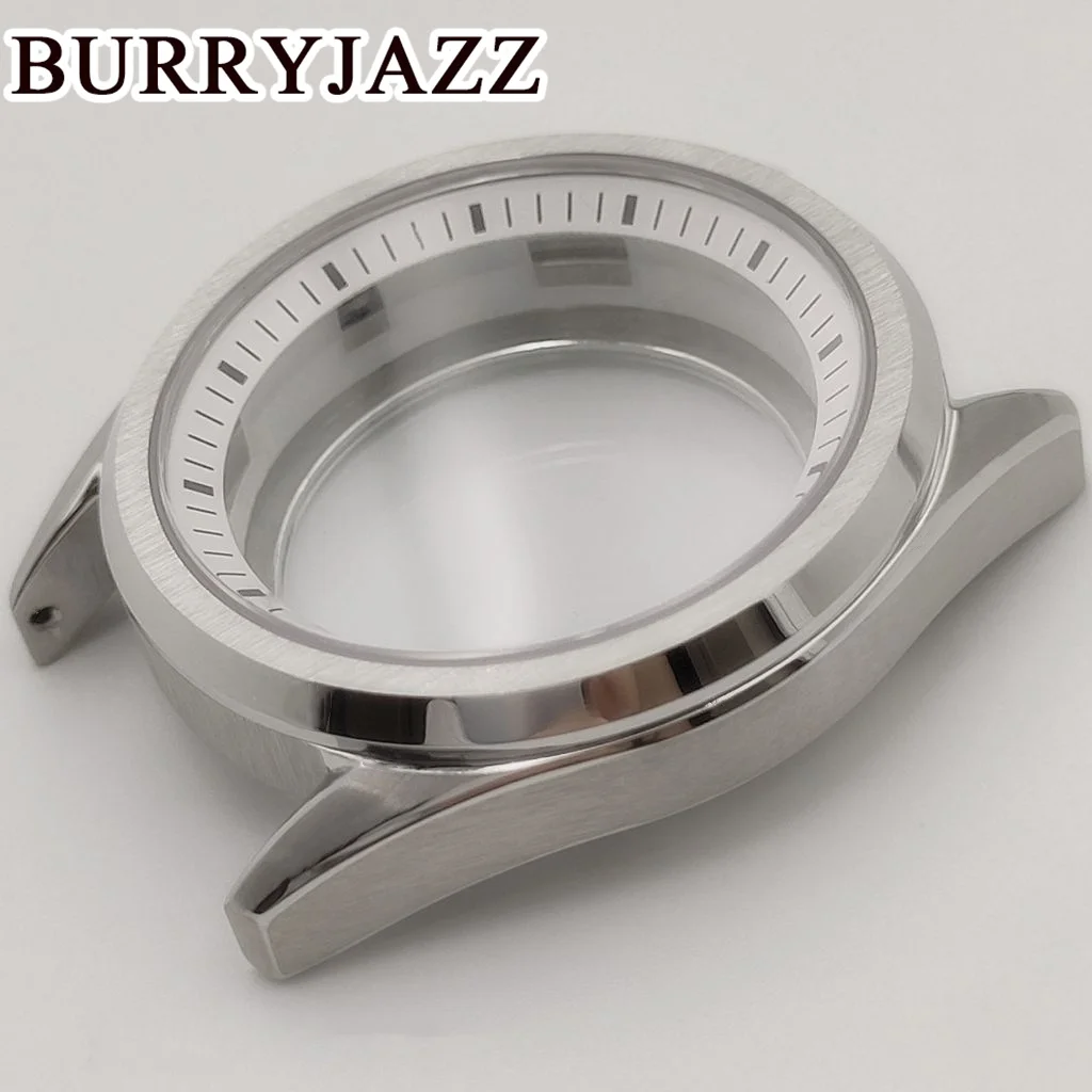 BURRYJAZZ 40mm NH34 NH35 NH36 NH38 NH39 NH70 NH72 Watch Case Silver Stainless Steel Case Waterproof Sapphire Crysta