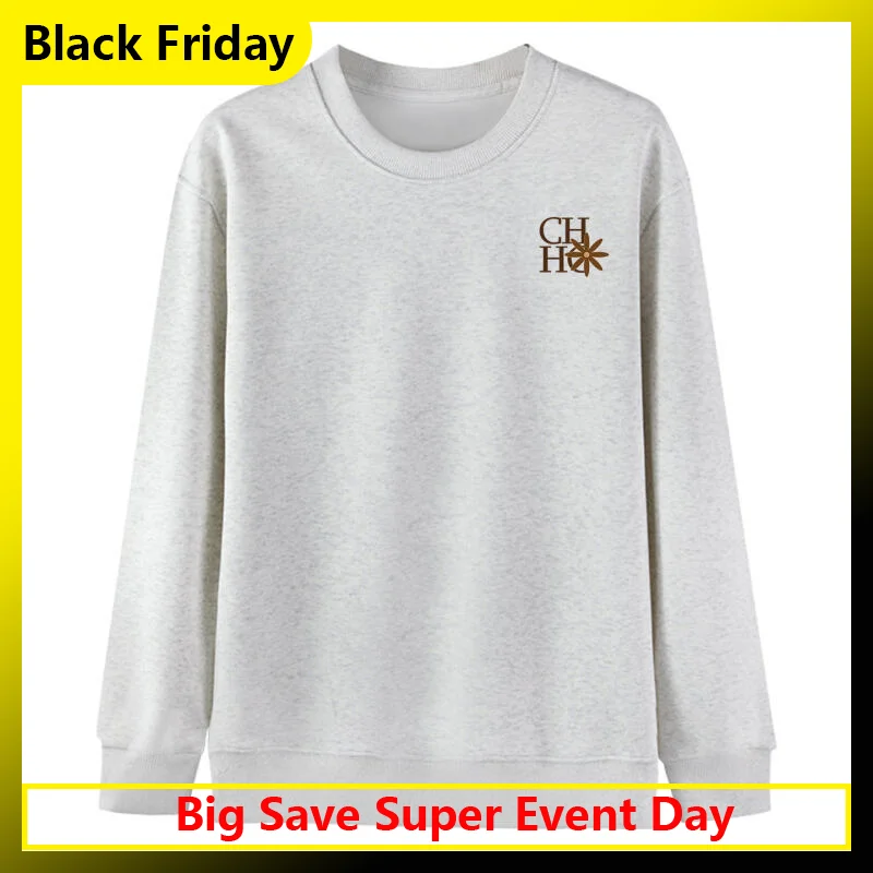 

CH Floral Emblem Sweatshirt Brown Botanical Print Cotton Crewneck Vintage Inspired Design Soft Comfortable Casual Wear