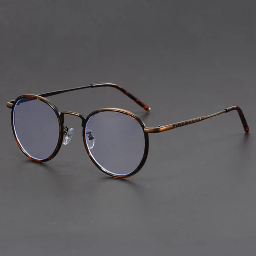 Imagen 2 del producto VICKI Gafas redondas retro para hombres y mujeres, luz fotocromática anti-azul, gafas multifocales graduadas personalizables 1043