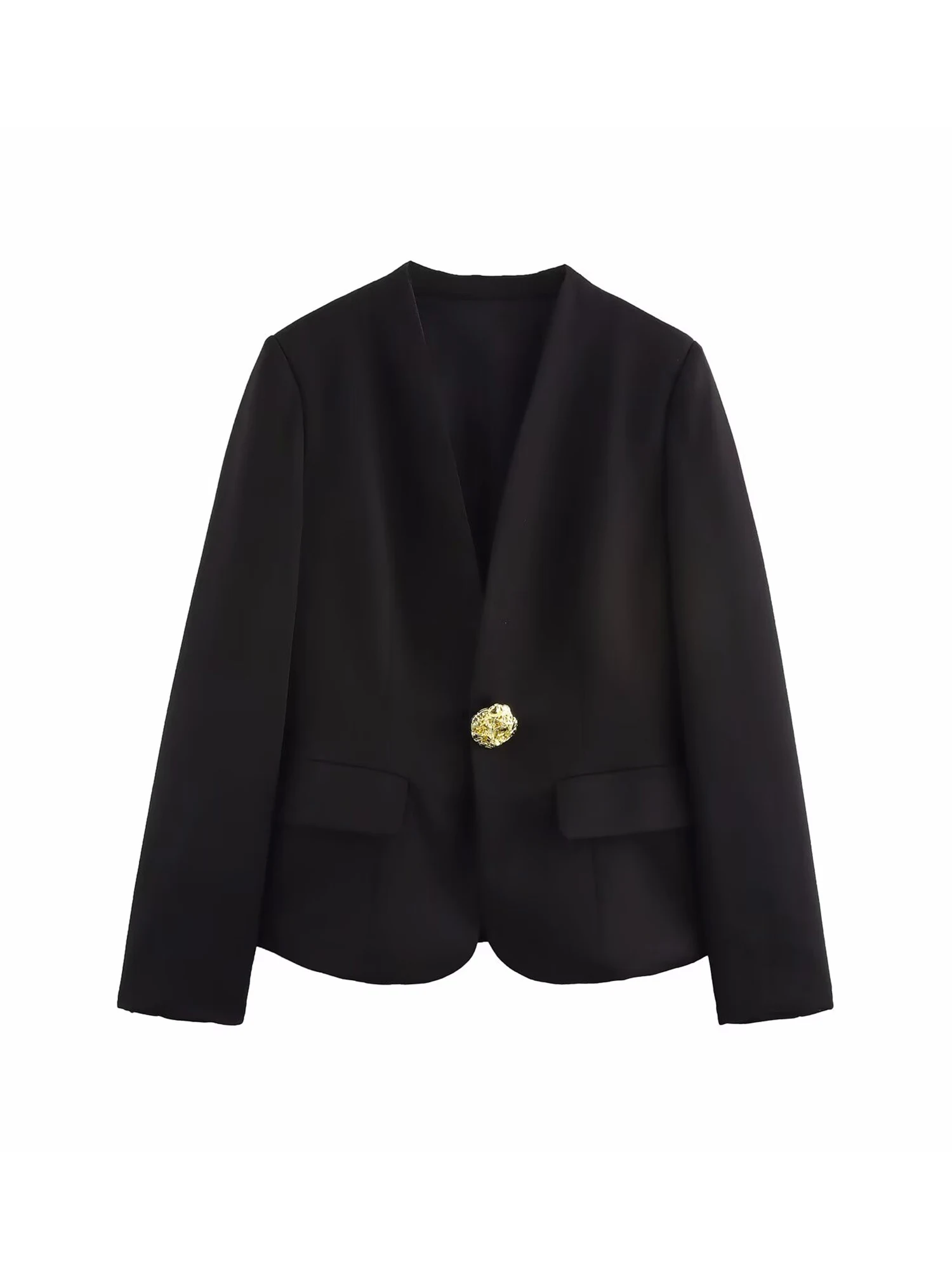 

Women Black Gothic Emo Cropped Blazer Jacket Vintage Long Sleeve Outerwear Harajuku Y2k 2000s Single Breasted Suit Coat Autumn