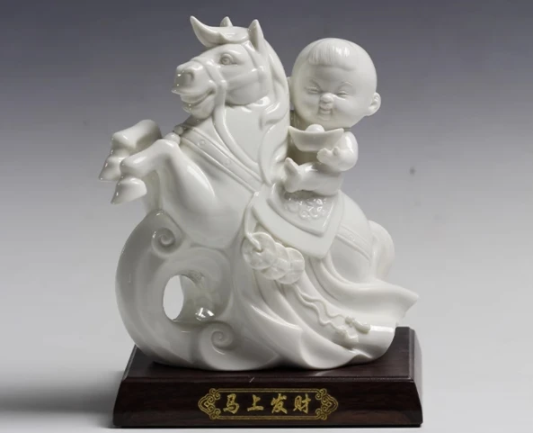 Ceramic Qilin Presents Auspiciousness, Gives Children, Guanyin Seeks Children Decoration, High end Animal Chinese Style New Chin