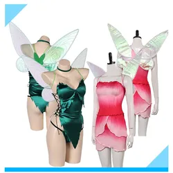 Tinker Cosplay Bell Costume Adult Women Wendy Fantasia Rosetta Pink Dress Outfits Halloween Carnival Party Disguise Suit