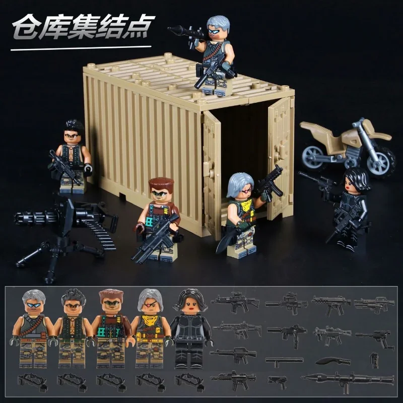 Compatible Lego building block military miniature police SWAT heavy weapons boy assemble fully armed special forces toy gift