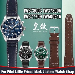 20 21mm Cowhider Strap For Iwc Pilot Little Prince Portugal watch IW327004/IW377714 Mark 18 Watchband men's Cow leather bracelet
