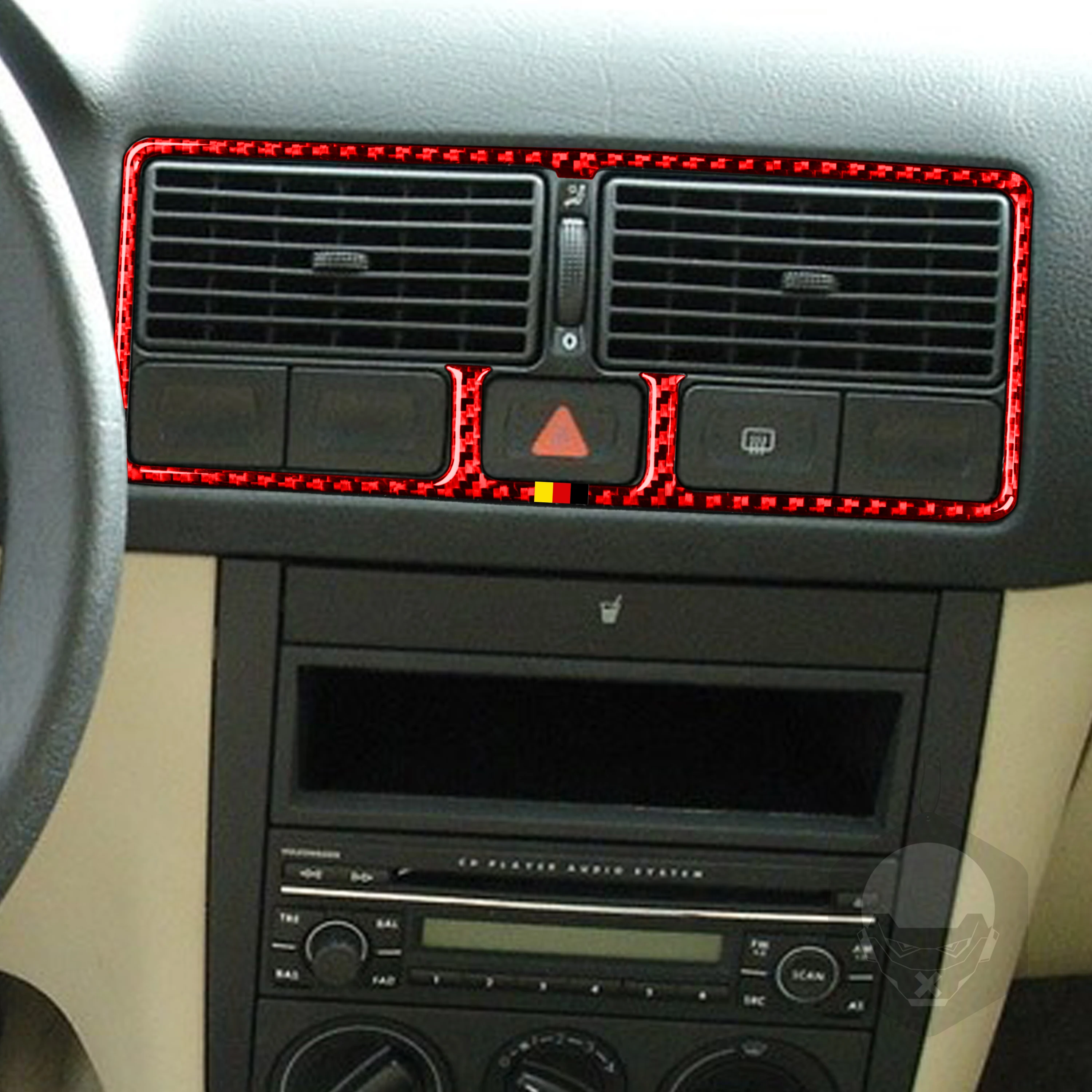 For VW Golf 4 MK4 1999 2000 2001 2002 2003 2004 Center Air Outlet Cover Real Carbon FIber Sticker Vehicle Interior Accessories - view 5