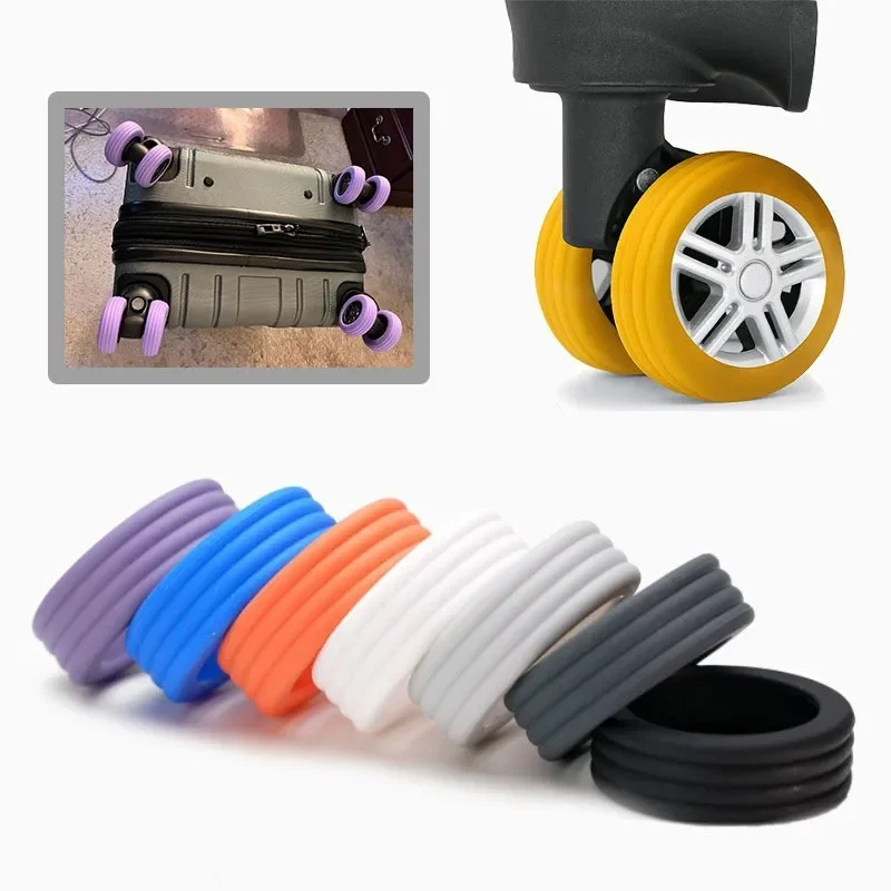 8/4PCS Luggage Wheels Protector Silicone Wheels Caster Shoes Reduce Noise Office Swivel Chair Feet Cover Furniture Accessories