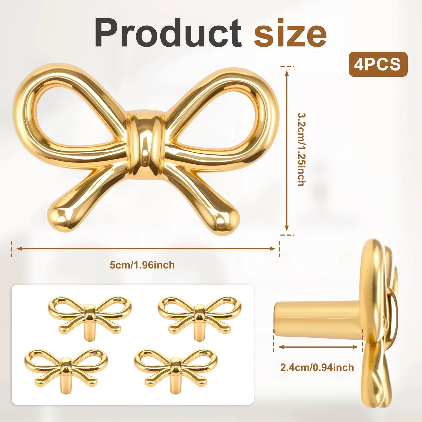 2/4/6 قطعة القوس شكل مقابض أدراج الذهب النحاس خزانة تسحب مع مسامير ديكور دولاب مقابض لخزانة الملابس درج خزانة