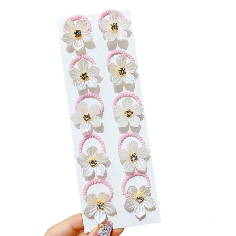 

Стильные резинки для волос с декором из страз, дизайн «Цветок», милый дизайн, прочные нескользящие резинки для девочек, для плетения кос, для вечеринок