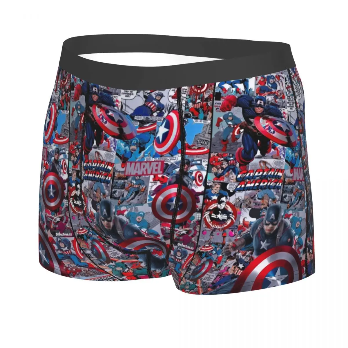 Male Cool Captain America Underwear Boxer Briefs Breathable Shorts Panties Underpants