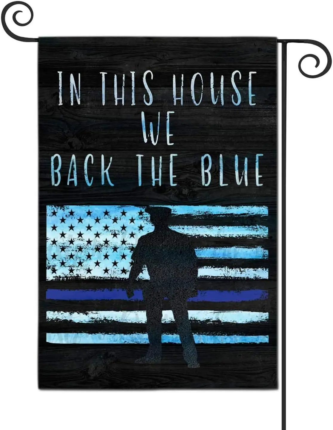 FANDEER in This House We Back The Blue Garden Flags Decorative Outdoor Flags Simple and Light 12 X 18 Inches Double Sided