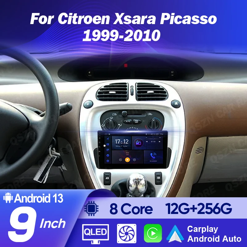 QSZN 2 Din Car Radio For Citroen Xsara Picasso1999-2010 WiFi+4G Multimedia Video Player Stereo GPS Navigation Wireless Carplay