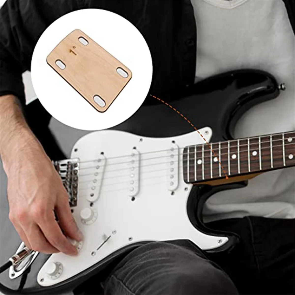 

ROO 3Pcs Guitar Neck Shims, Solid Maple Wood Guitar Neck Shim Protection 0.25, 0.5 And 1 Degree Guitar Neck Plate Tool