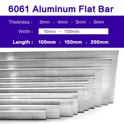 6061 Aluminum Alloy Flat Bar Thickness 3  4  5  6 mmWidth 10 15  20  25  30  40  50  60 mm Length 100mm 150mm 200m