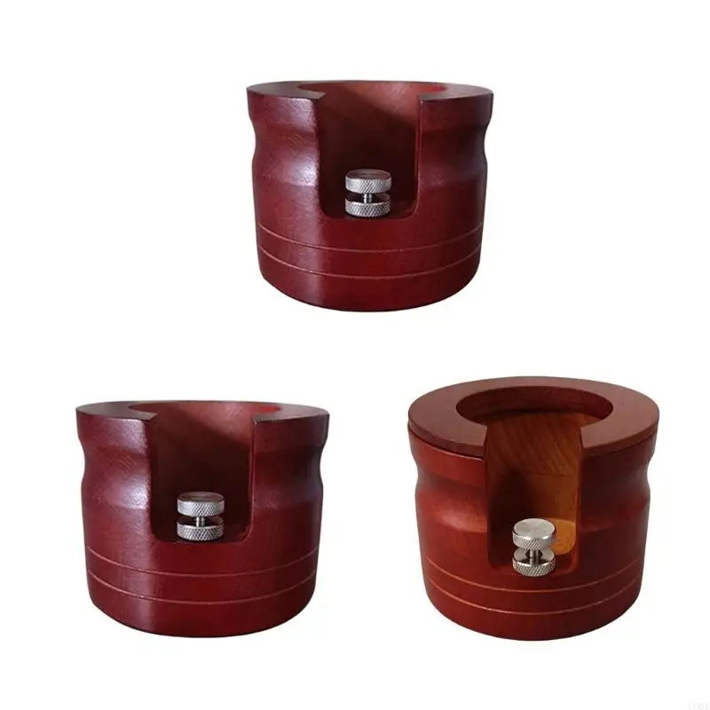 

Wooden Coffee Portafilter Holder for Home and Professional Espresso Tamper Stand with Adjustable Heights Screw