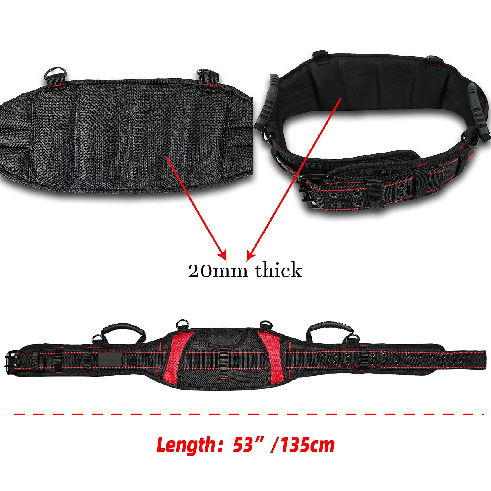 Heavy Duty Work Tool Belt with Extra Comfortable Foam Padded Fits upto 49\