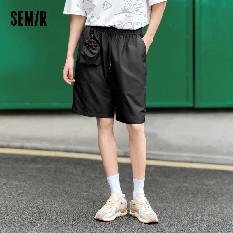 Semir Casual Mid-Length Pants Men 2024 Summer New Spliced Straight-Leg Pants With Storage Function Simple And Cool Shorts