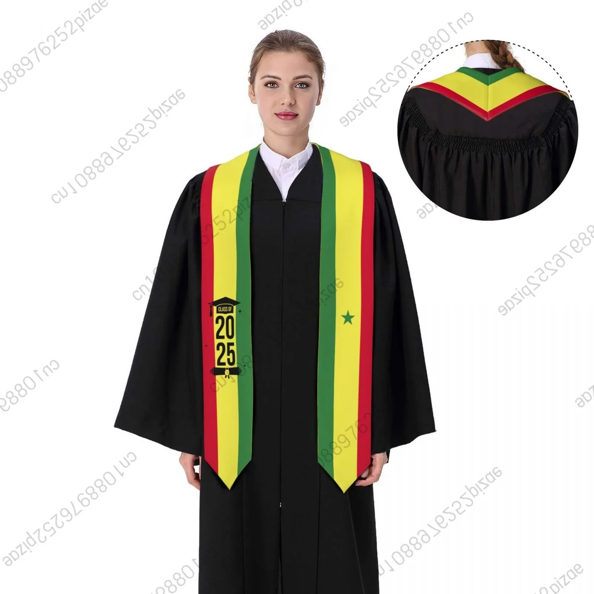 

New Senegal Flag Class Of 2025 183*13CM Graduation Stole Sash Scarf For International Students Proud