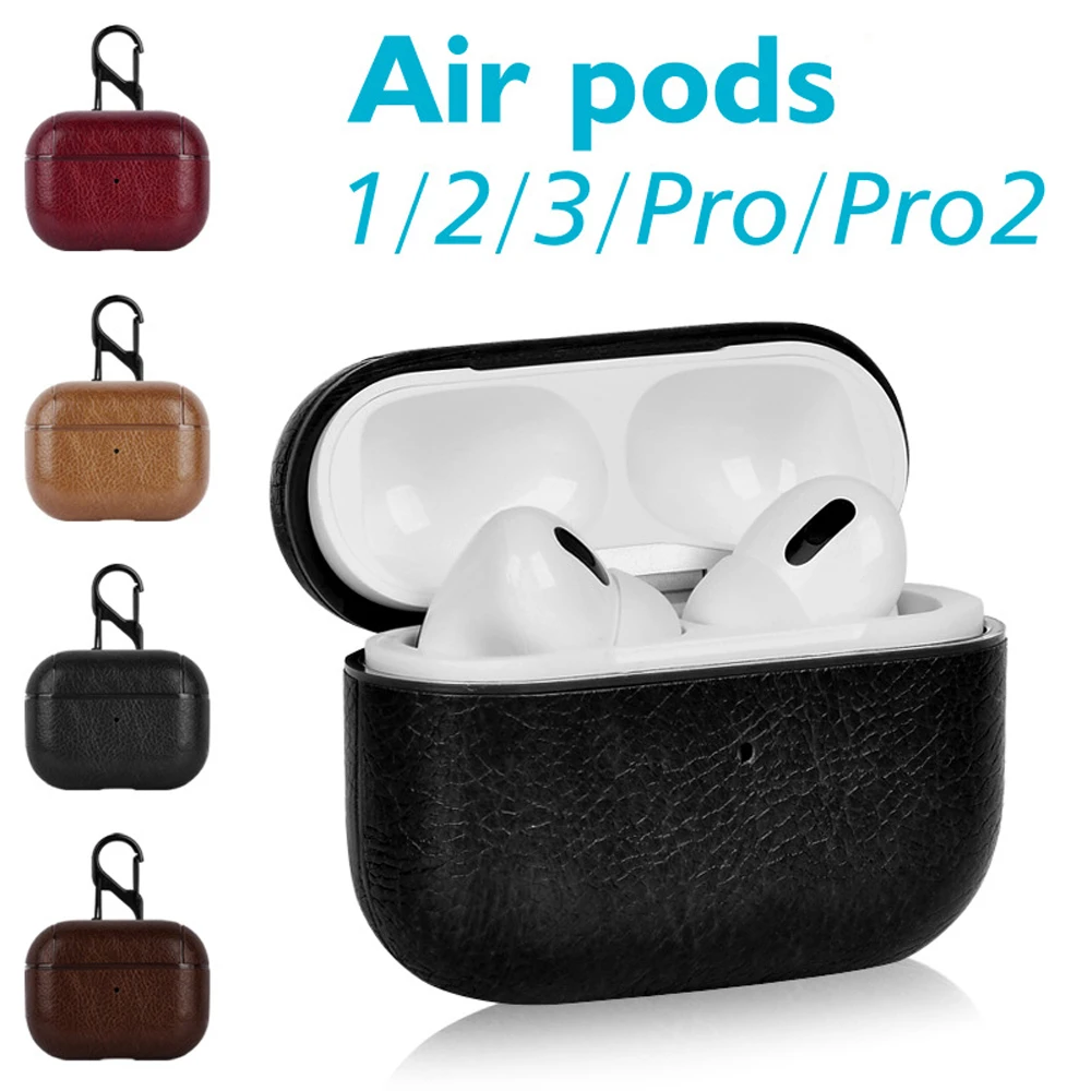 غطاء سماعة أذن من الجلد الصناعي لأجهزة AirPods 4 4th Gen حافظة لأجهزة AirPods Pro 2 2nd Pro2 حافظات لأجهزة AirPods 3 2 1 Funda سماعة الرأس Coque