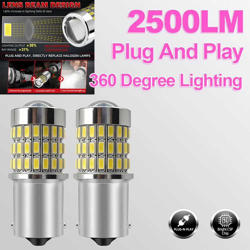 

1156 BA15S P21W 2500LM Canbus Led Bulb Reverse Light Backup Lamp High Quality Brake Light Super Bright Turn Signal Light Ampoule