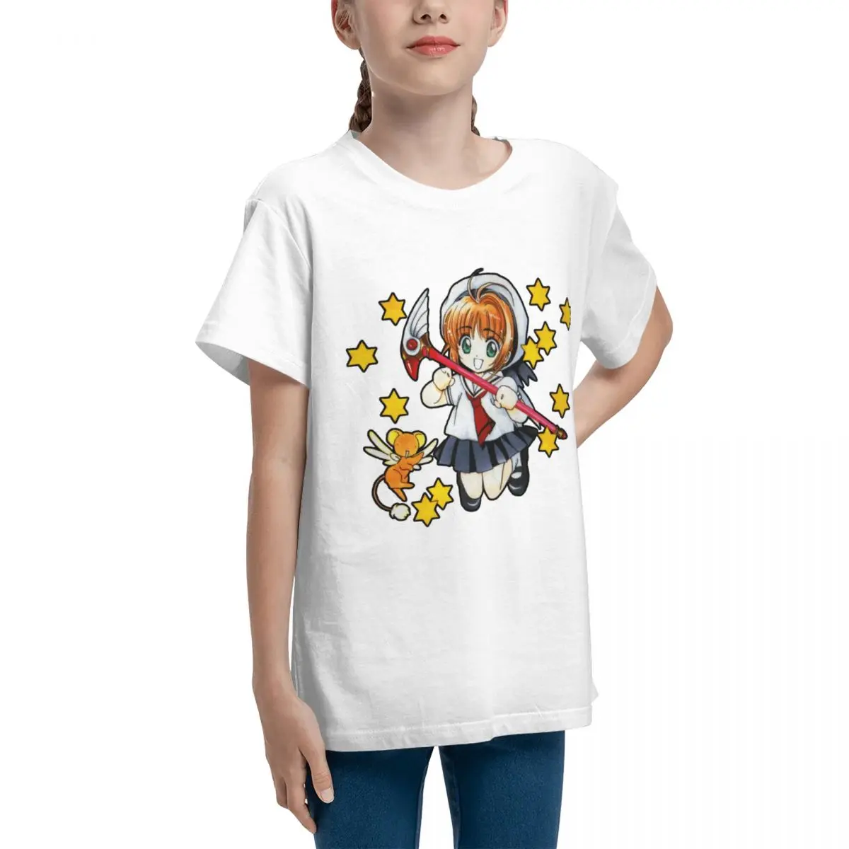 Cardcaptor Sakura Kero Chan Clow Card Magic Girl Y Vintage Fitness Adolescents Basic Short Sleeve T-Shirt Harajuku T-shirts