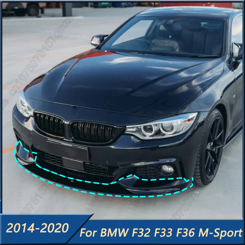 

For BMW F32 F33 F36 4 Series 420i 425i 430i 440i M440i 420d 2014-2020 M-Sport Carbon Fiber Look Front Bumper Lip Spoiler Tuning