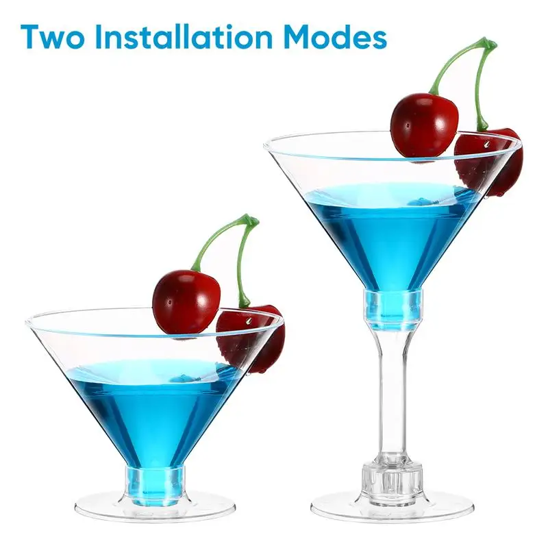 20pcs Decorative Cups Clear Plastic Cocktail Glasses Fashion Disposable Goblets Cups Cocktail Cups for Bars Party Favors