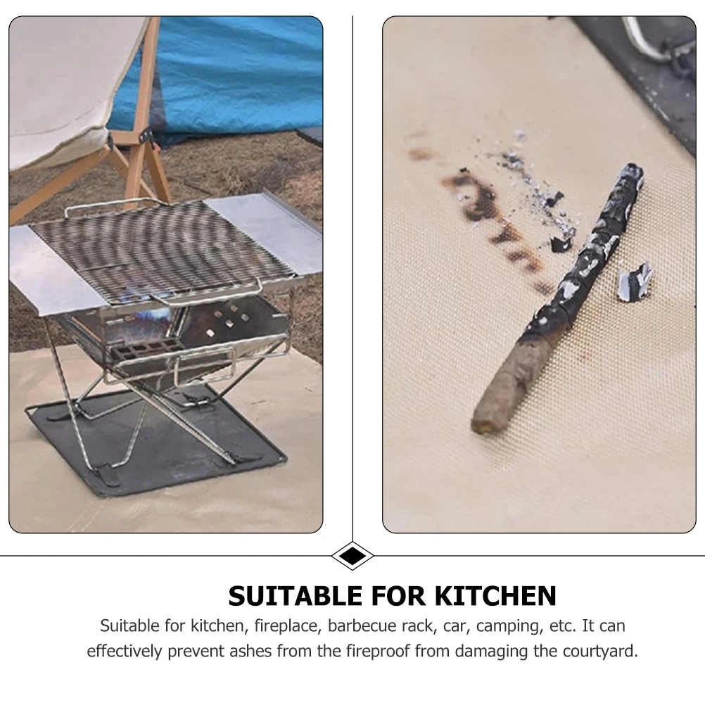 

Camping Fireproof Blanket Fiberglass Welding Mat Fire Resistant for Grill Pit Deck Portable Flame Retardant Protection Pad
