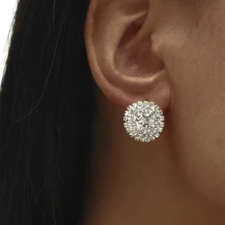 MYYA Small Simple Earrings For Women Rhinestone Sparking Heart Triangle Earrings For Wedding Prom Jewelry Gift
