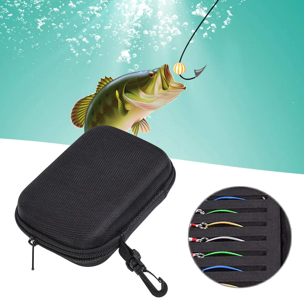 

1pc Portabale Fly Fishing Lure Spinner Spoon Bait Foam Box Trout Flies Fishhook Fish Hook Hard EVA Storage Case Container Bag