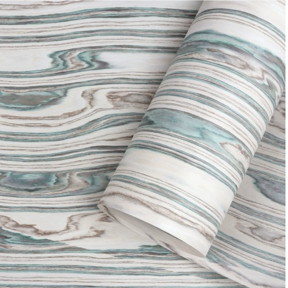 L:2.5meters Width:250-550mm T:0.5mm Science And Technology Wood Veneer Emerald Wood Grain High End Fashionable