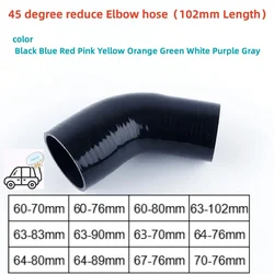 3PLY 102mm Length 45 degree reducer elbow Silicone Hose intercooler ID 60-70mm 60-76mm 60-80 63-83 63 67 70 76 80 83 89 90 102mm