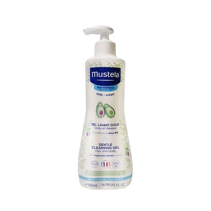 French Mustela 2‑in‑1 Shampoo & Body Wash 500ml, Gentle Cleanser for Newborns, Babies & Kids