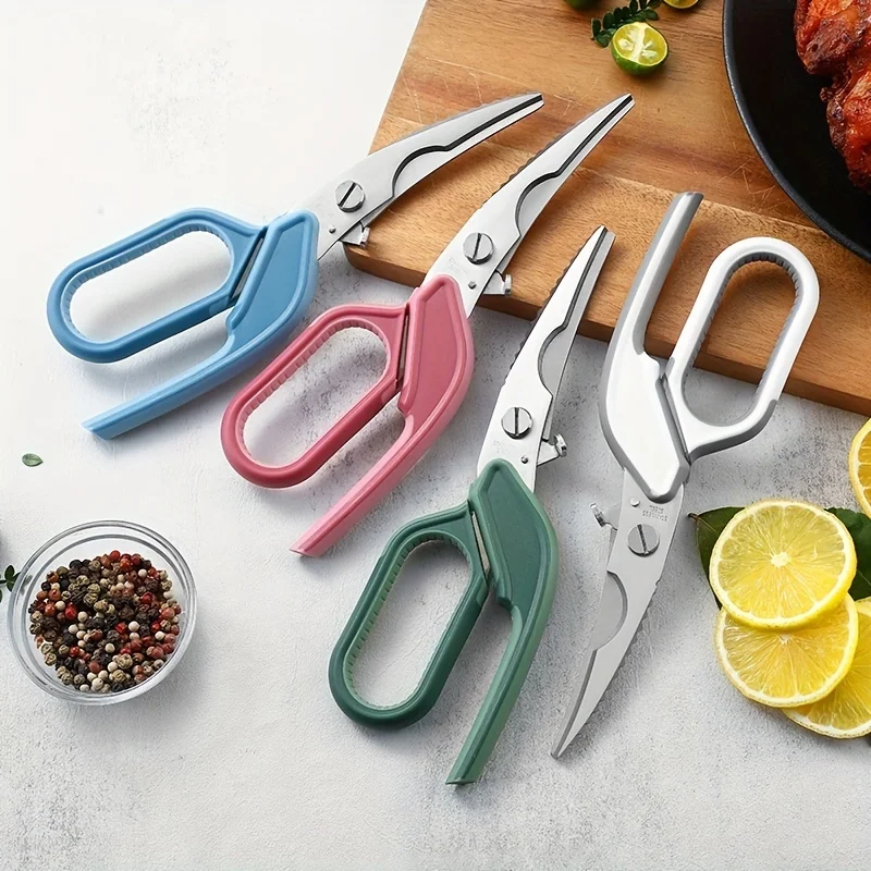 

1Pc, Shears, Heavy Duty Kitchen Shears With Anti-Slip Handle & Safety Lock, Poultry Scissors For Meat, Chicken, Bone, Turkey,