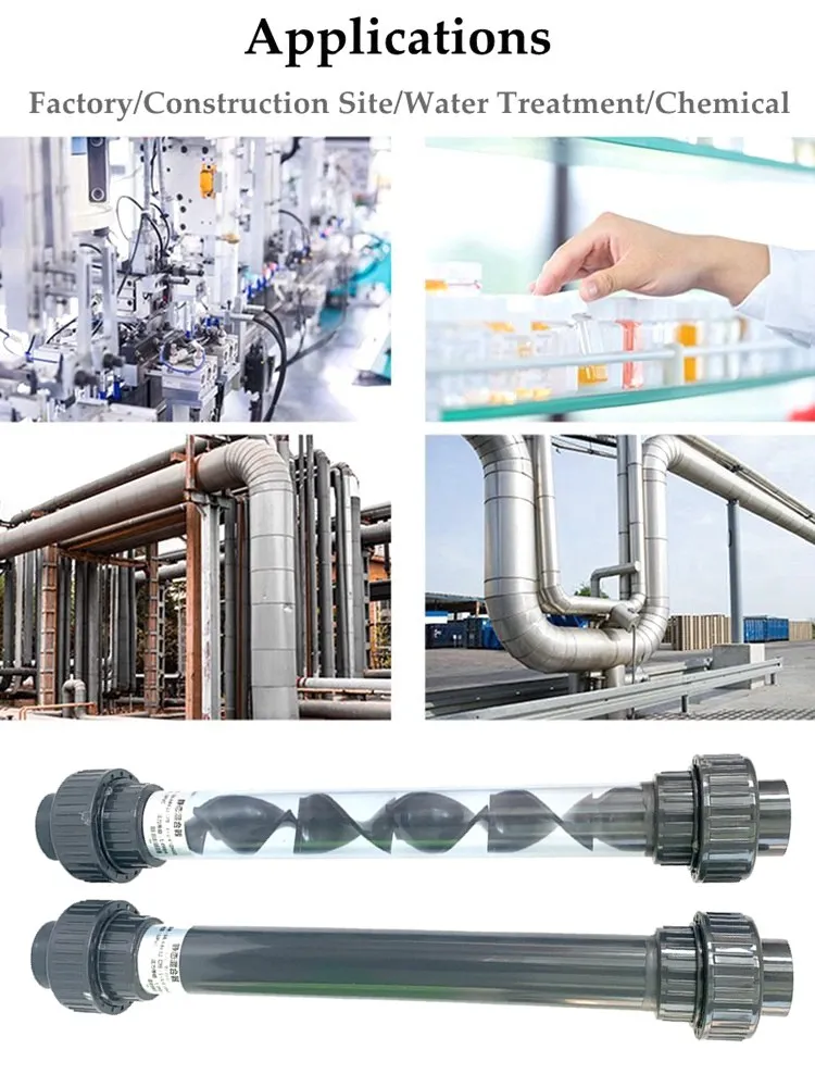 20 ~ 63Mm Union Snelle Connector Upvc Pijp Spiraalvormige Statische Mixer Industrie Anti Corrosie Plastic Doseren Vloeistof Mengen Apparaat