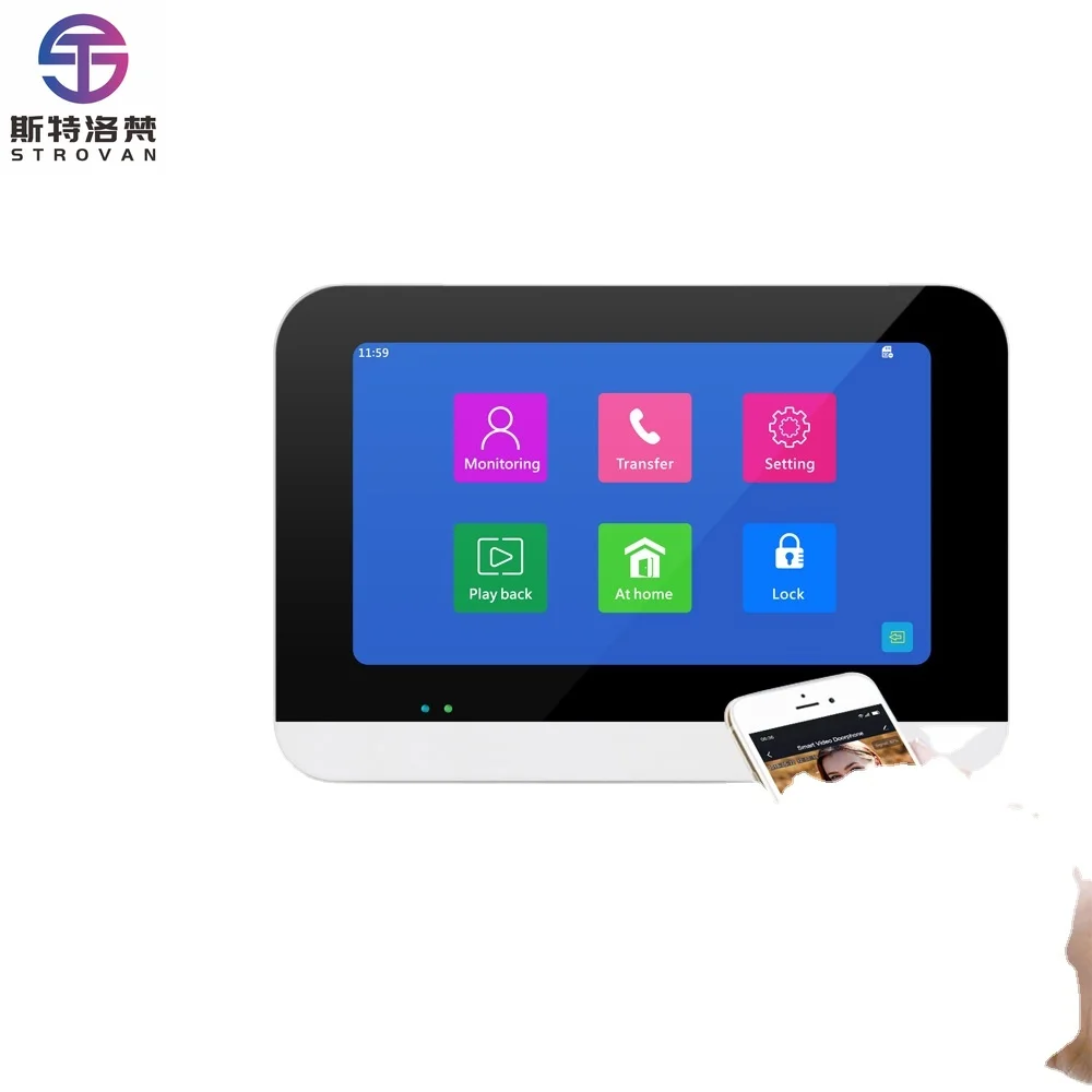 

Mobile Phone Two Ways Intercom Wifi Color Video Door Phone /Door Bell / Video Intercom for Villa and Apartment