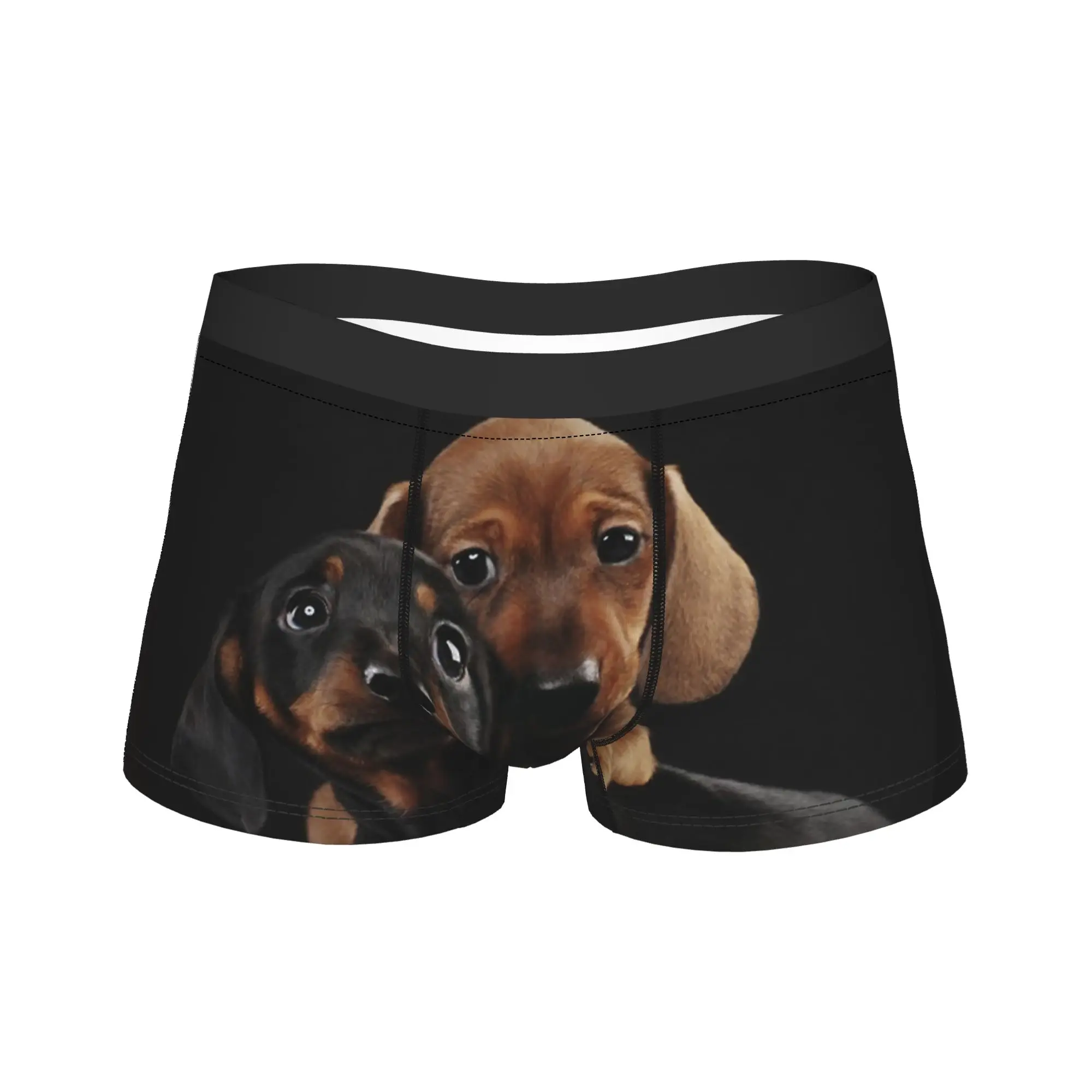

Мужские трусы-боксеры с таксой и собакой, шорты, нижнее белье из полиэстера, Wiener Sausage Doxie Homme, забавные трусы больших размеров