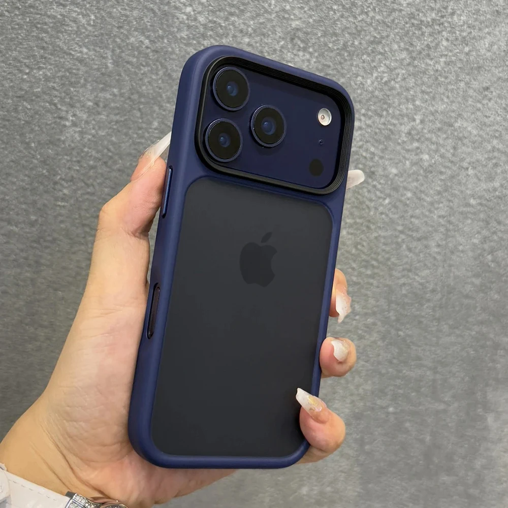 Luxuriöse neue Handyhülle mit Metallknöpfen, matt-transparent, für iPhone 18 17 Pro Max 18Pro 17Pro, Air Skin Feel, stoßfester Bumper, durchsichtige Abdeckung – Detail 10