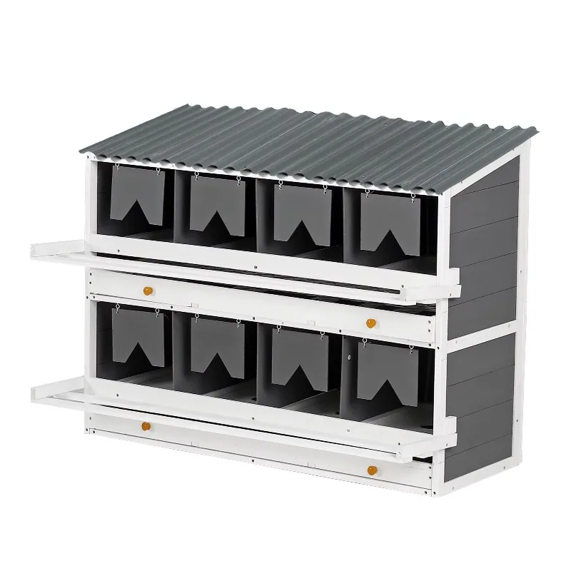 Nesting Boxes for Chickens, Wooden Chicken Nesting Box, 8 Compartments Egg Laying Boxes for Hens and Aninal Accessories