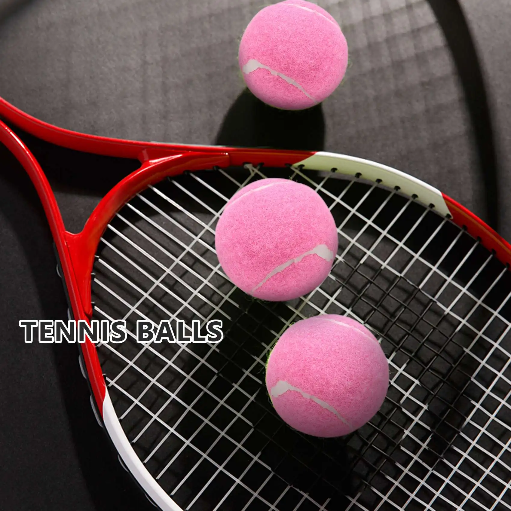 6Pcs Pack Pink Tennis Balls Wear-Resistant Elastic Training Balls 66mm Ladies Beginners Practice Tennis Ball for Club