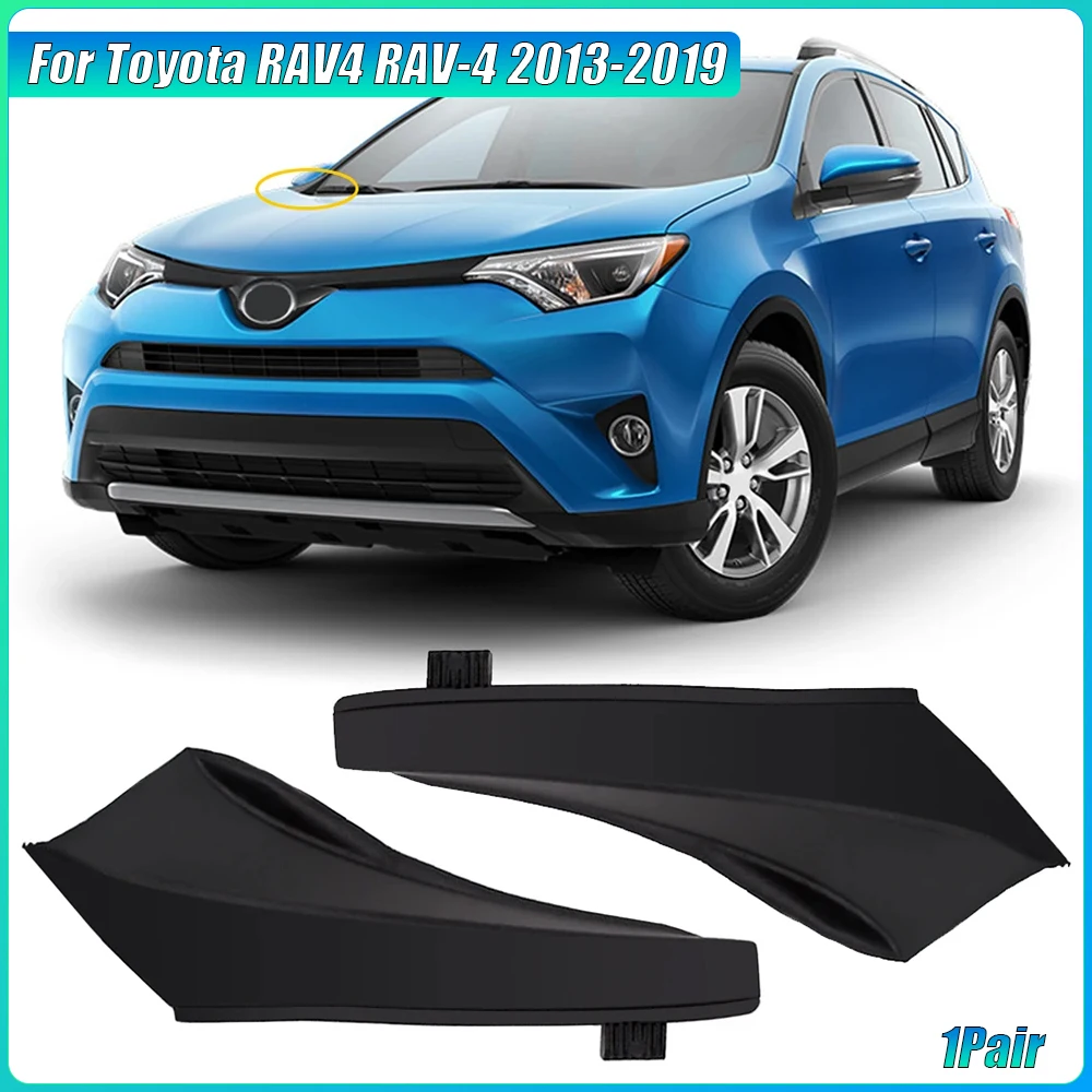 1 Pair Left & Right Front Wiper Side Cowl Extension Cover Black ABS For Toyota RAV4 2013-2018 53866-0R030 53867-0R030