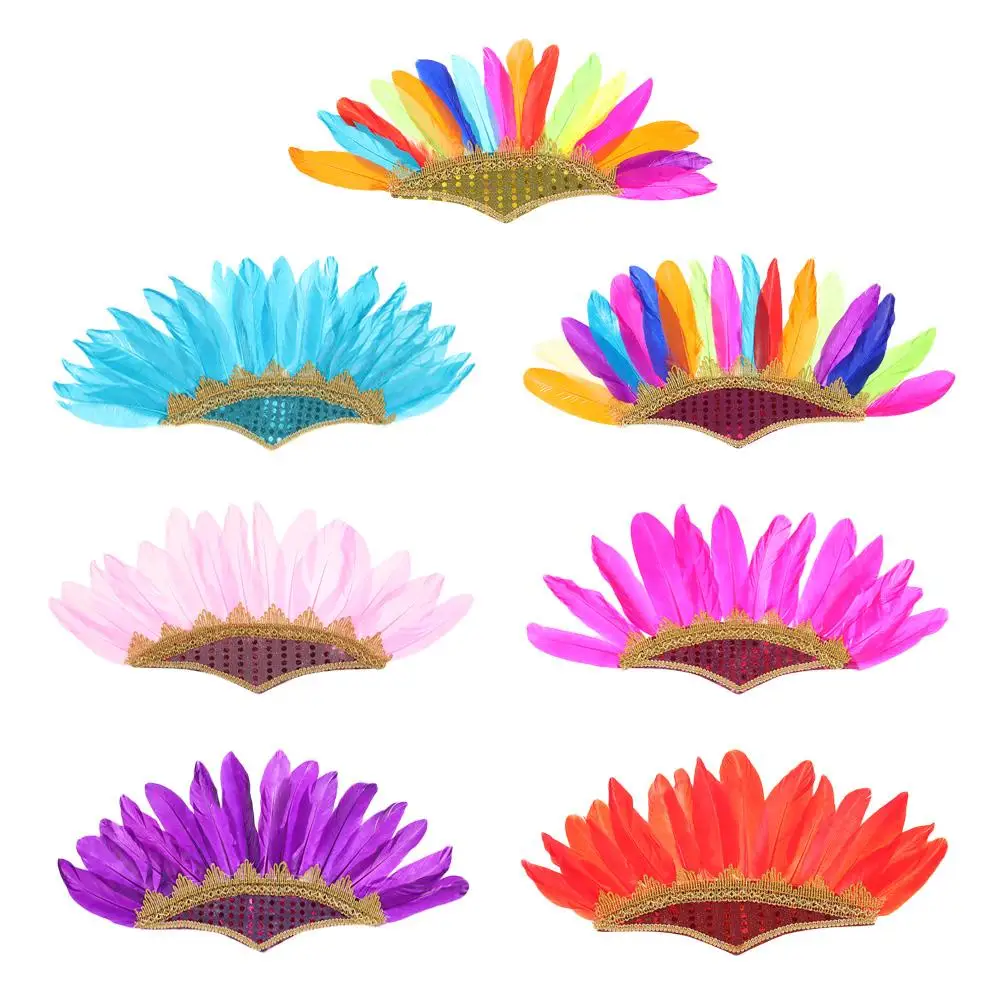 غطاء رأس جديد من الريش، أغطية رأس ملونة مثبتة على الرأس، أغطية رأس ملونة قابلة للتعديل لحفلات الملابس الفاخرة