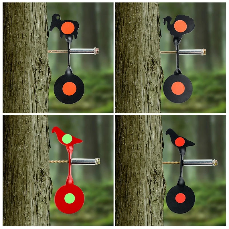 Shooting Metal Rotating Tree Target Outdoor Slingsshots Air Gun Steel Twisted Rotating Animal Simple Set Shooting Accessories