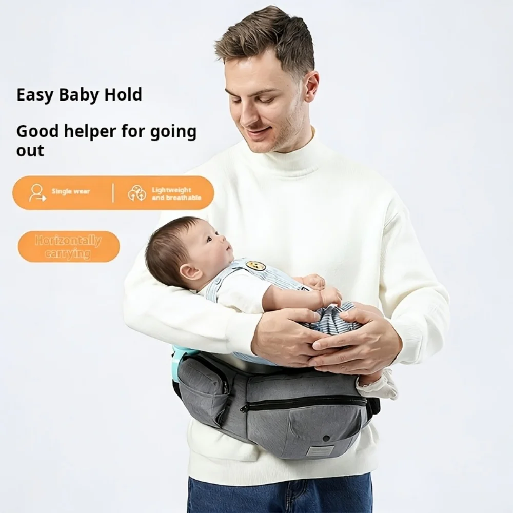 

Lightweight Baby Hip Seat Carrier, Hands-Free Infant Waist Stool with Large Storage Pockets, Ergonomic Single-Wear Baby Holder f