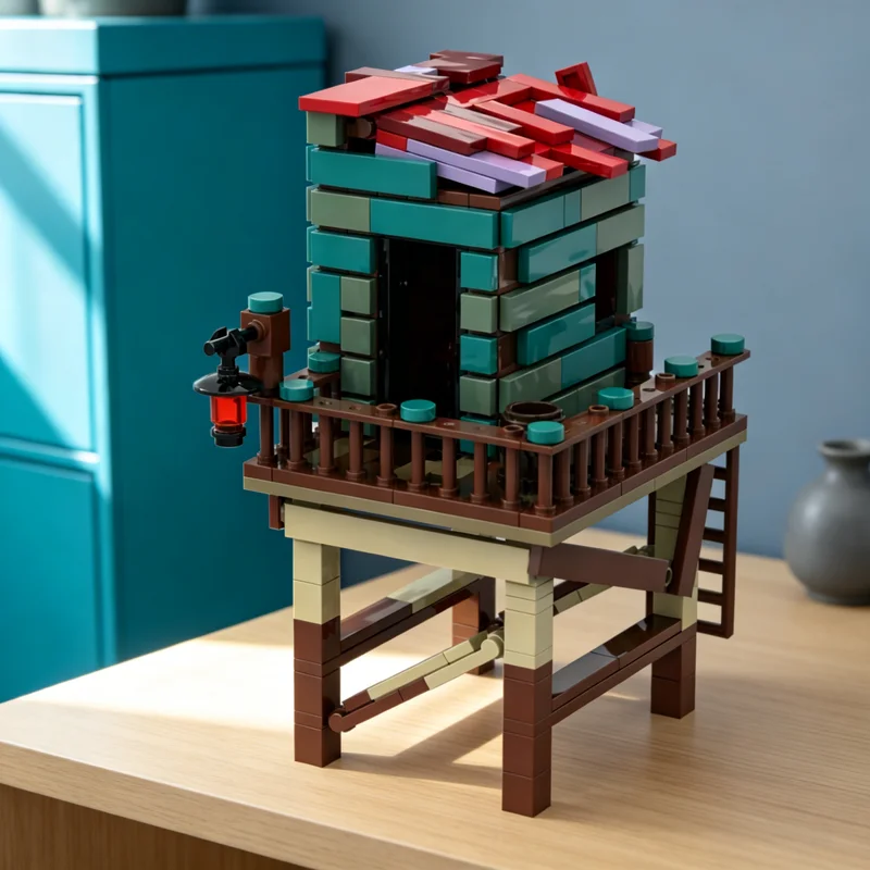 

365pcs MOC Small Fisherman S Cabin City Model Building Blocks Construction Christmas Gifts Toy Creative DIY Idea Assemble Kids