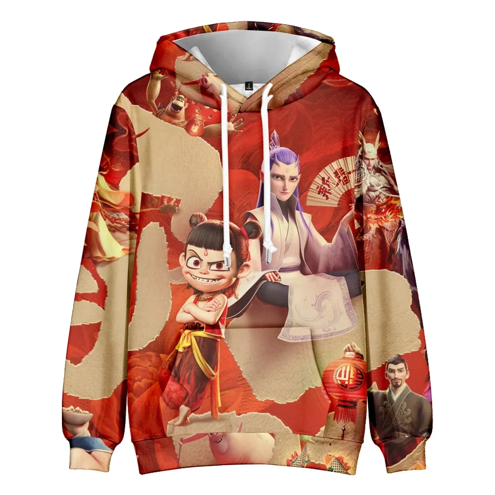 Ne Zha 2 Anime Felpa con cappuccio Pullover a maniche lunghe Nezha Stampa Cappotto 2025 Nuove donne Uomini Giacca Vestiti Costume Cosplay