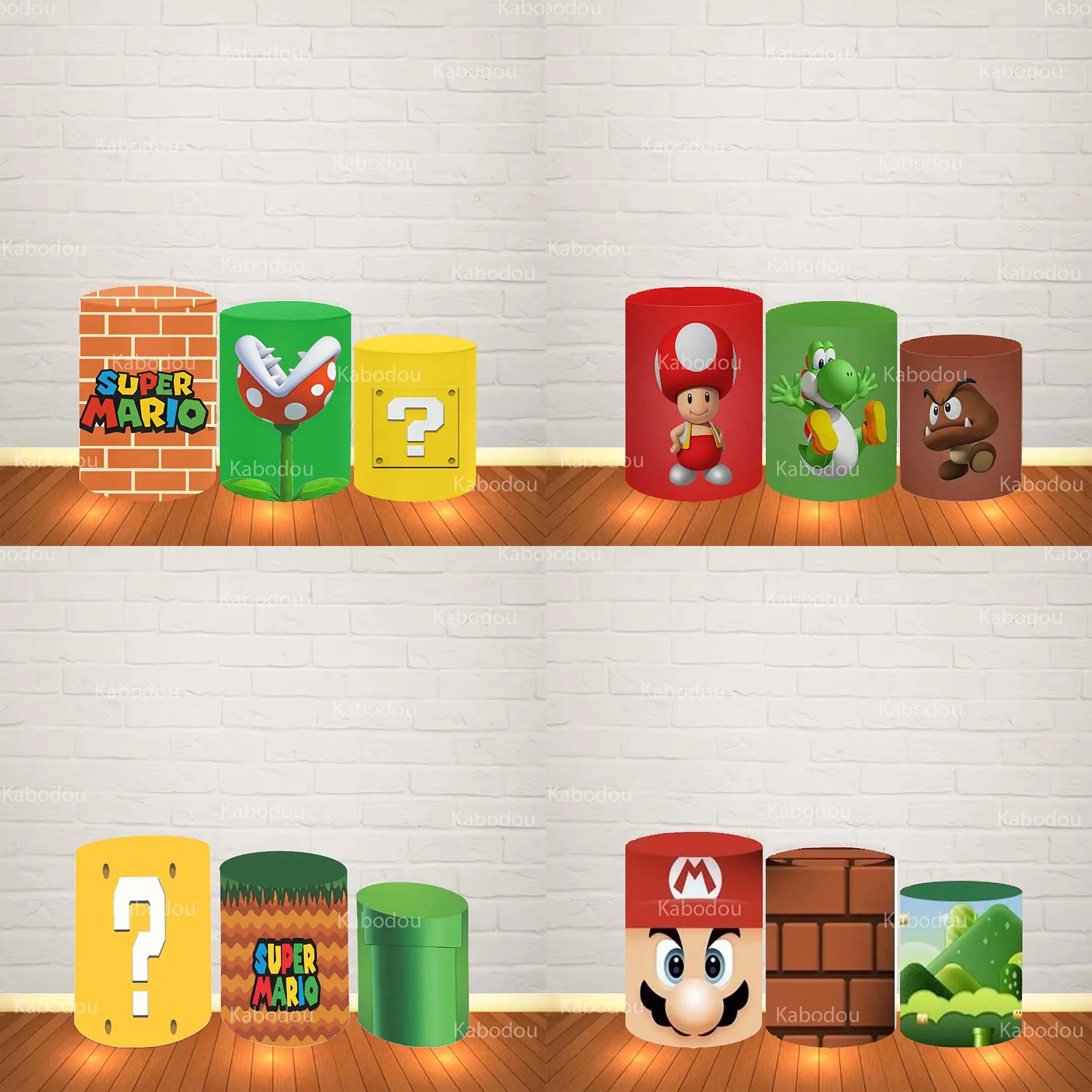 

Фон для фотосессии Super Mario: Декор для детского дня рождения, вечеринки в честь рождения ребенка, цилиндрический чехол для фотозоны