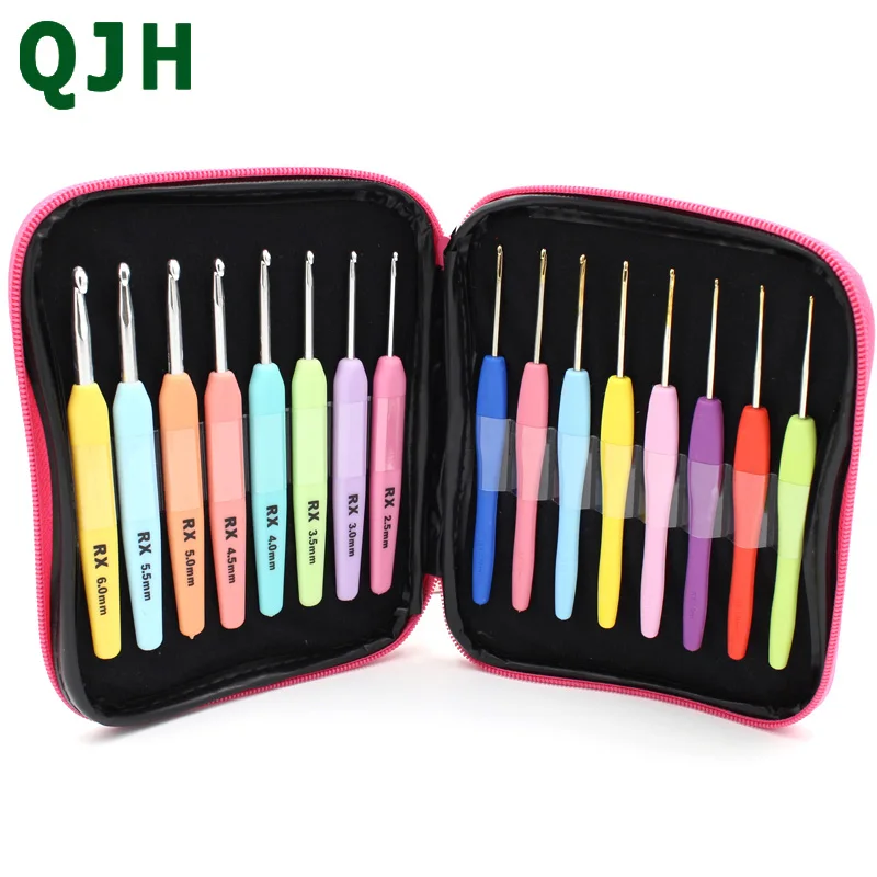 

17 шт./комплект, вязальные крючки из нержавеющей стали