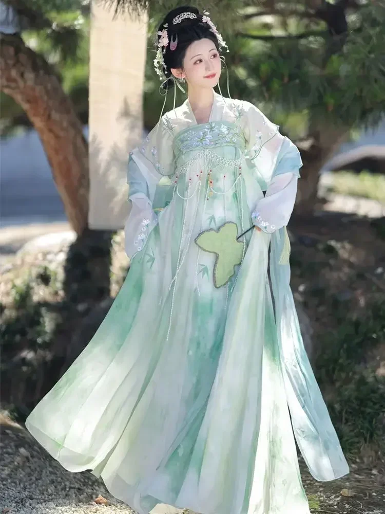 

Women's Tang Dynasty Hanfu Cosplay Costume Chest Length Ripped Skirt Elements Chinese Style Traditional Fashion