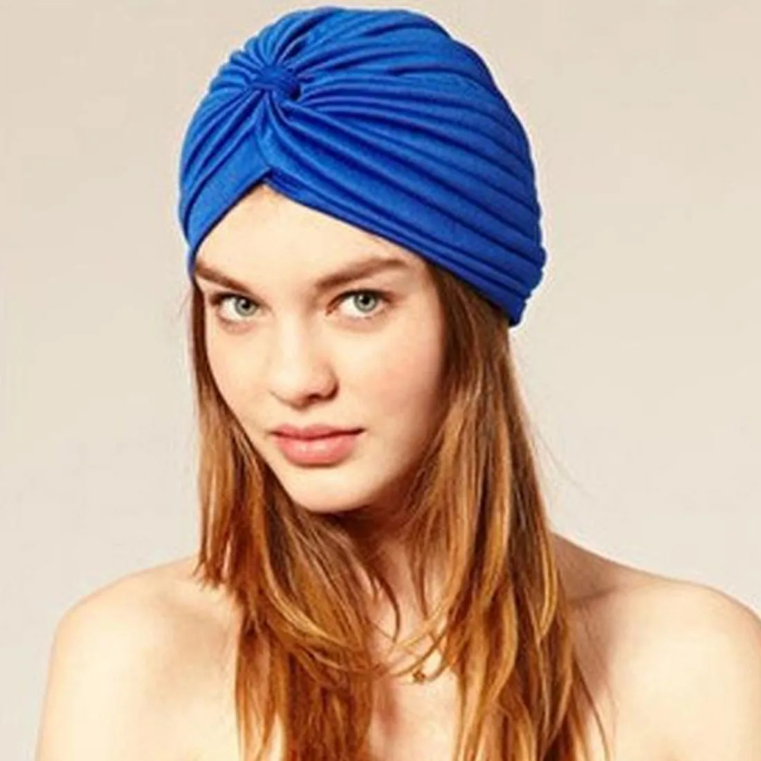 Women Stretchy Turban Muslim Hat Bandanas Sleep Night Cap Beanie Bonnet Hair Loss Chemo Caps Adult Head Wrap Bandana Indian Cap